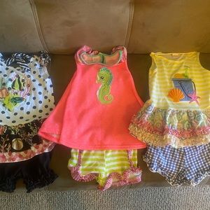 RicRac and Ruffles lot of 6 beach themed matching sets
